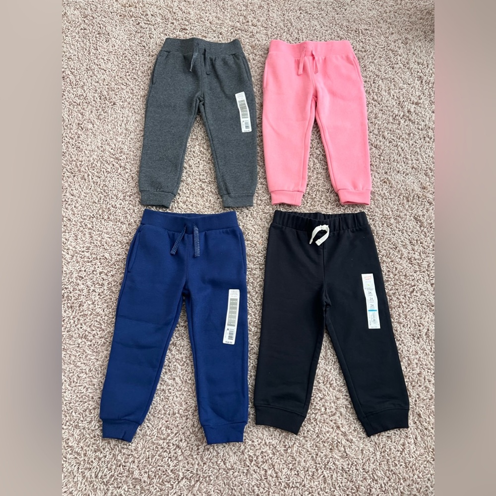 Lot of 4 Falls Creek Kids/Jumping Beans girls sweatpants in size 24 months NWT